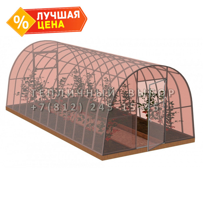 Теплица из поликарбоната-фито Усиленная Арочная 3,5х6 h=2 м профиль 30х30 мм